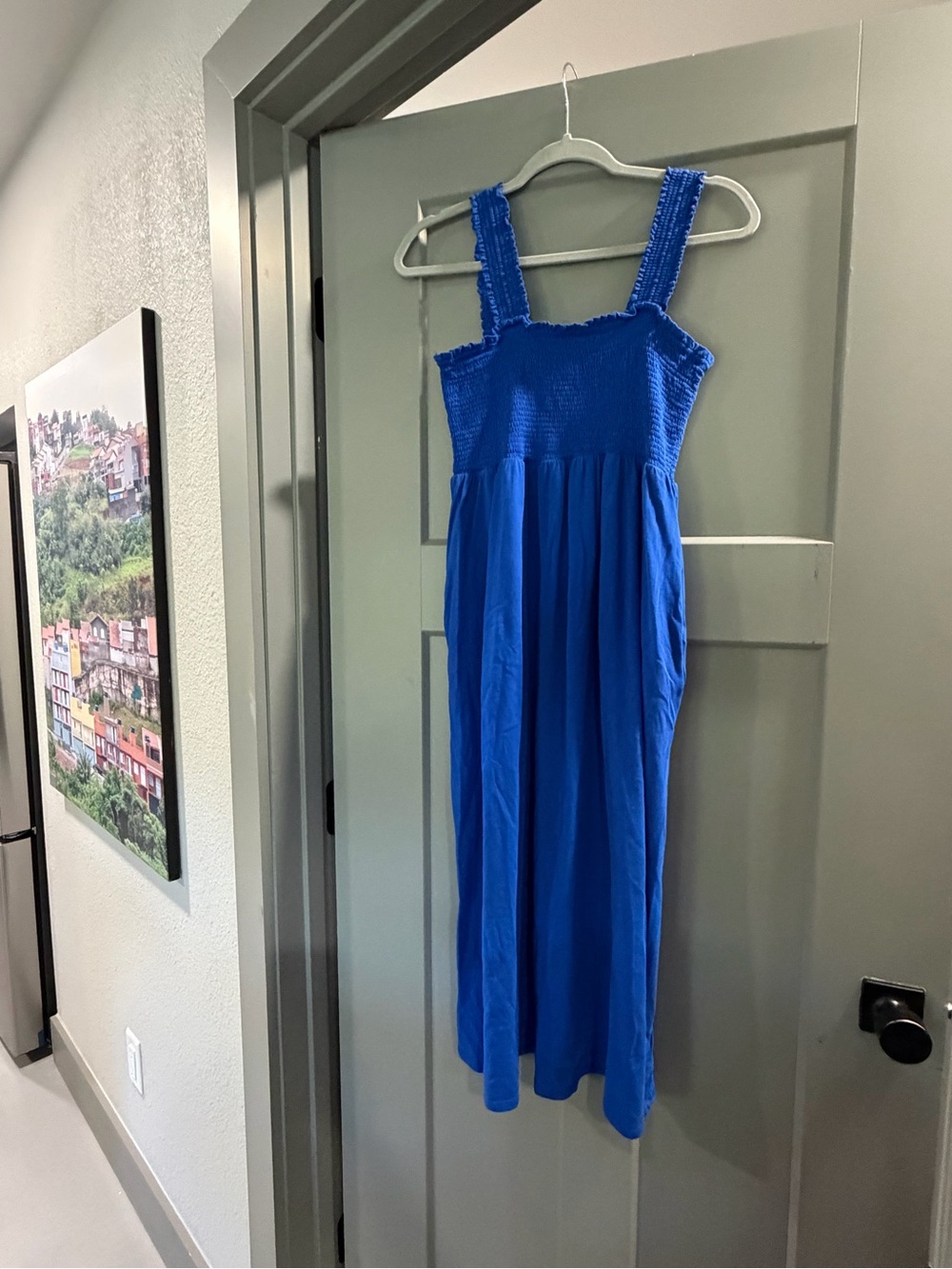 Old Navy Royal Blue Smocked Strap Maxi Dress